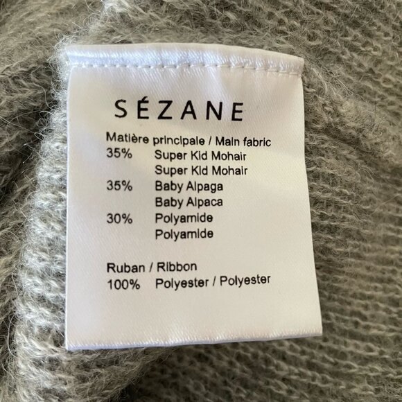 Sezane Sweater Super Kid Mohair Baby Alpaca Gray Lace Up Back Coquette Small - Picture 10 of 14